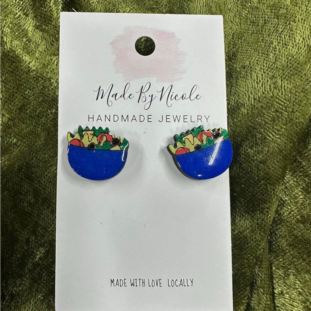 Hand Crafted Salad stud earrings